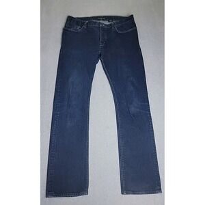 John Varvatos USA Jeans Mens 36 37x33 Straight Bowery Button Fly Cotton Dark